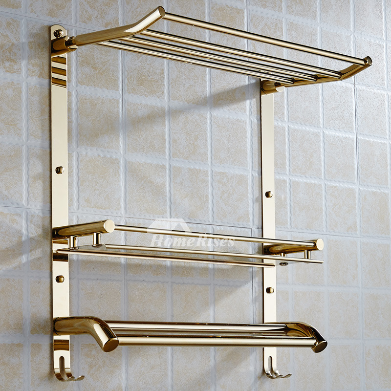 Designer Stainless Steel Bathroom Shelves Three Layer