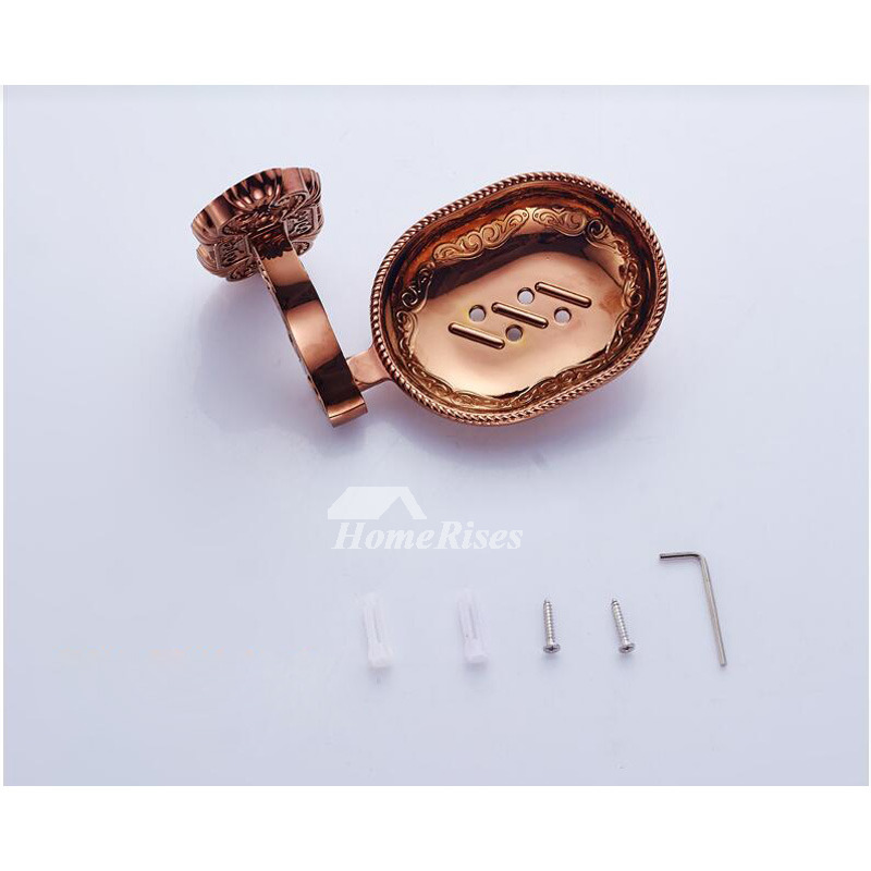 Carved Rose Gold Wall Mounted Soap Dish For Bathroom