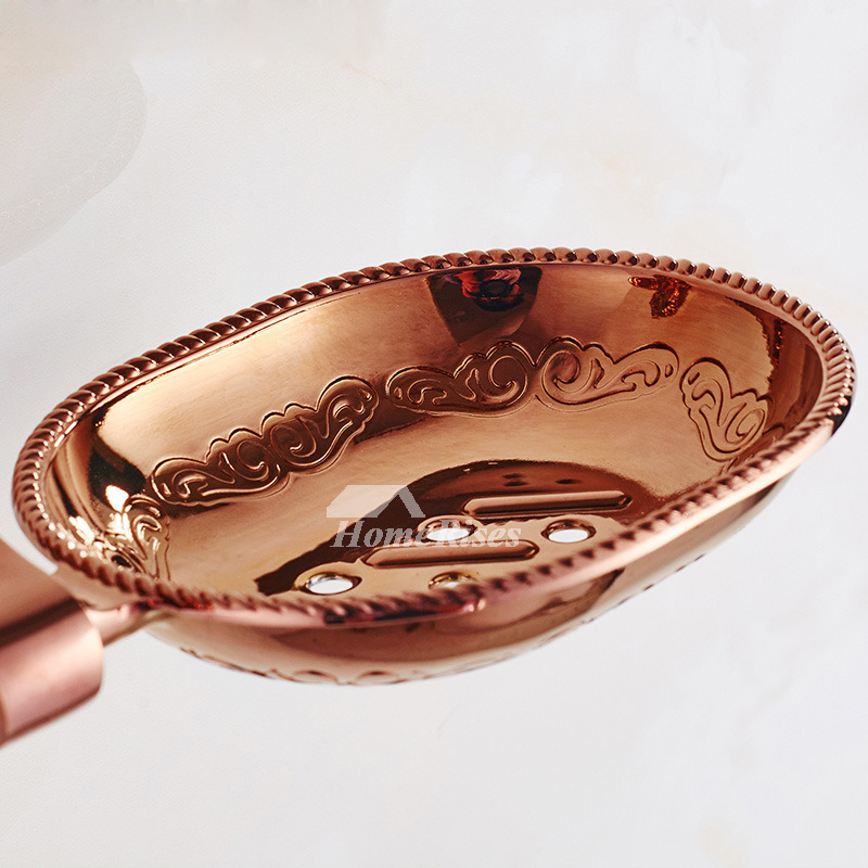 Carved Rose Gold Wall Mounted Soap Dish For Bathroom