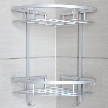 Corner Shelf For Bathroom Two Layer Wall Mount Aluminum