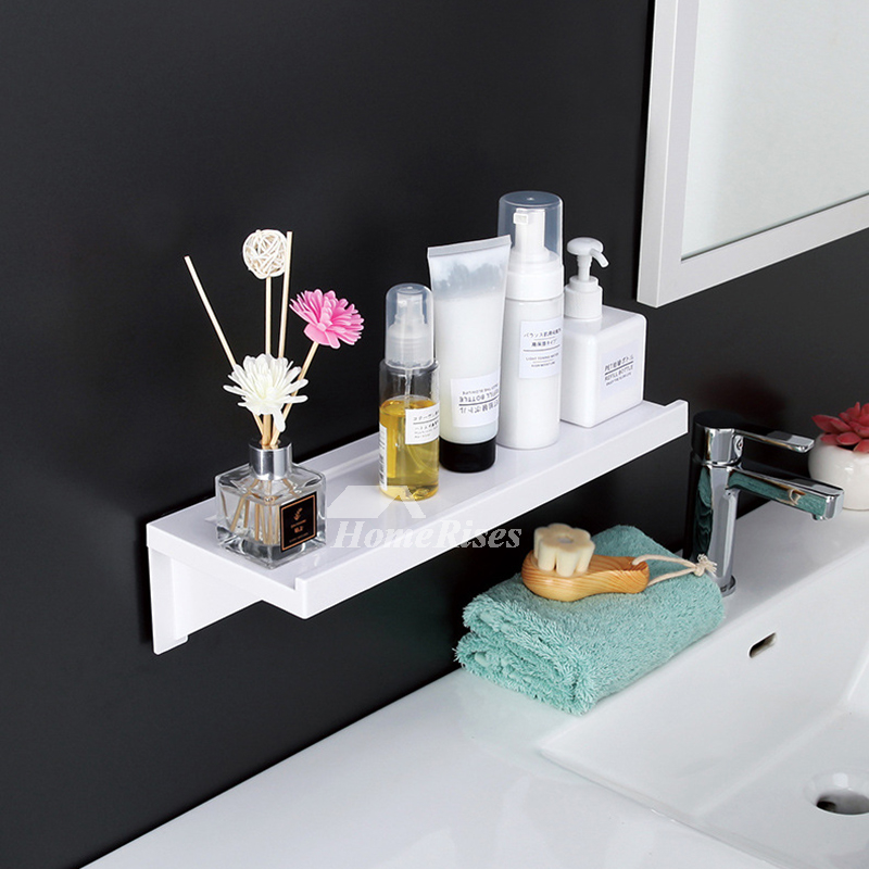 Wall Mounted Bathroom Shelf, No Drill Toilet Shelf, Suction Cup