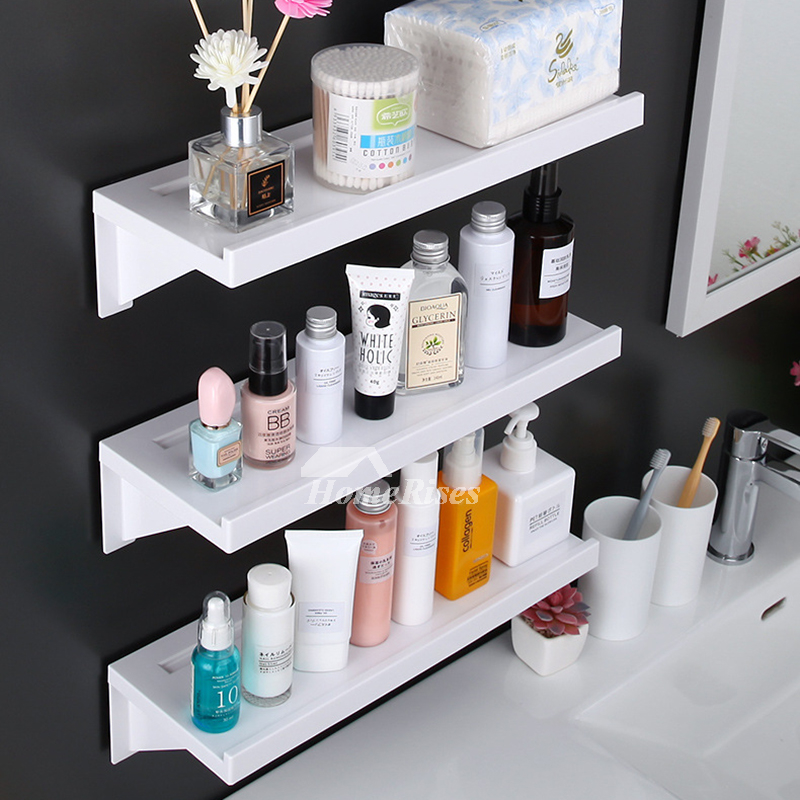 Kitchen Bathroom Plastic Suction Cup Wall Sucking Basket Storage Shelf -  Clear,White - 11.8 x 3.9 x 3(L*W*H) - Bed Bath & Beyond - 28798752