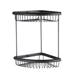 Antique Oil Rubbed Bronze Two Layer Bathroom Corner Shelf