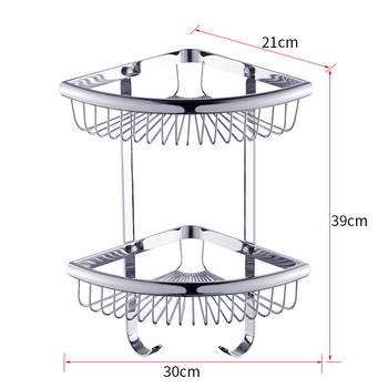 Designer Wall Mount Chrome Corner Bathroom Shelf