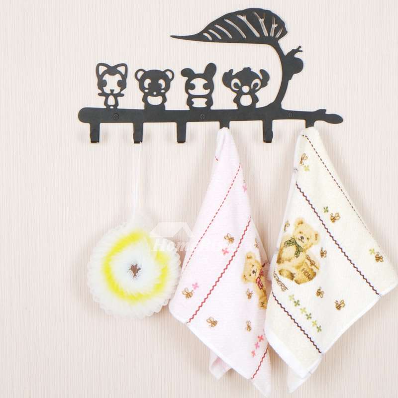 Cute Wall Mount Modern Bathroom Hooks Steel Painting