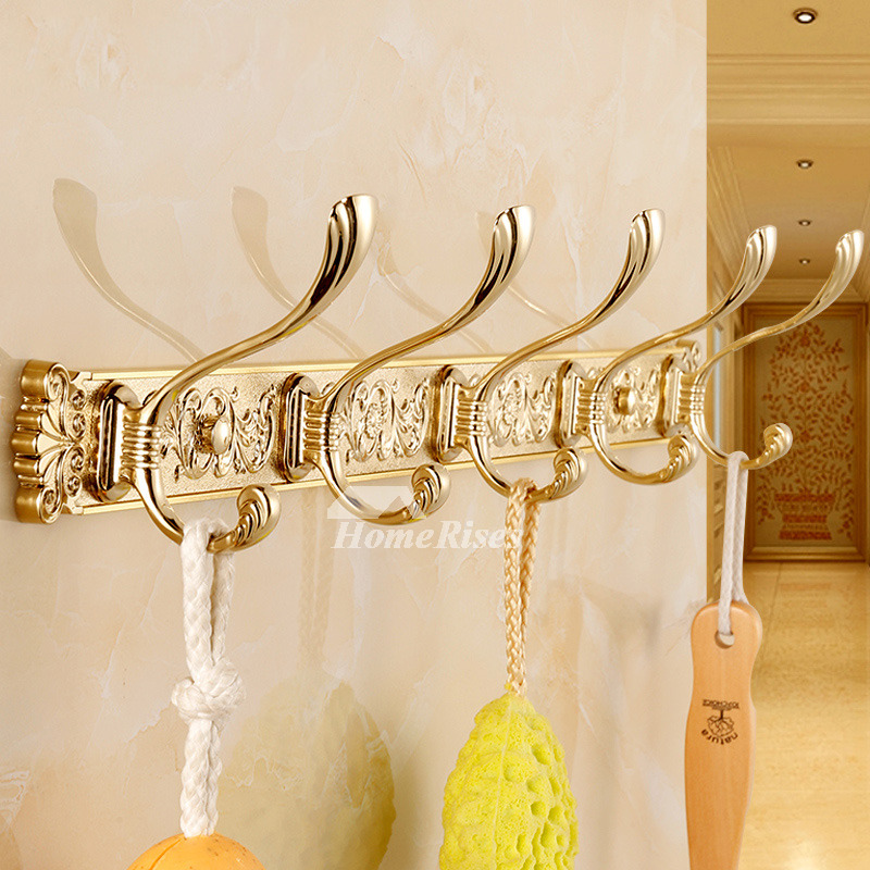 Luxury Wall Mount Polished Brass Bathroom Shower Hooks