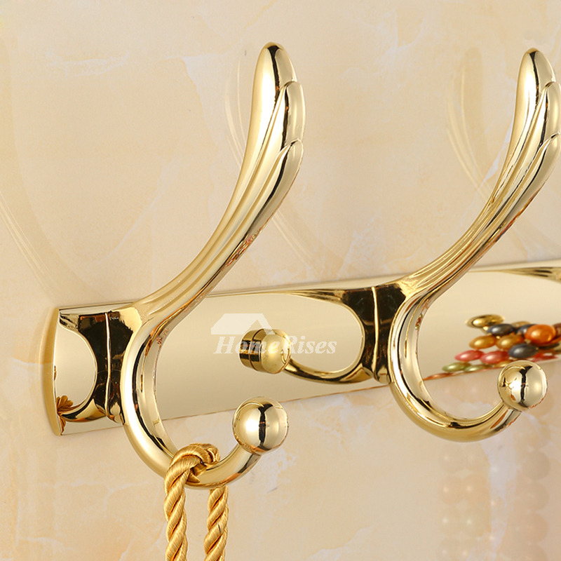 Luxury Polished Brass Towel Hooks For Bathroom