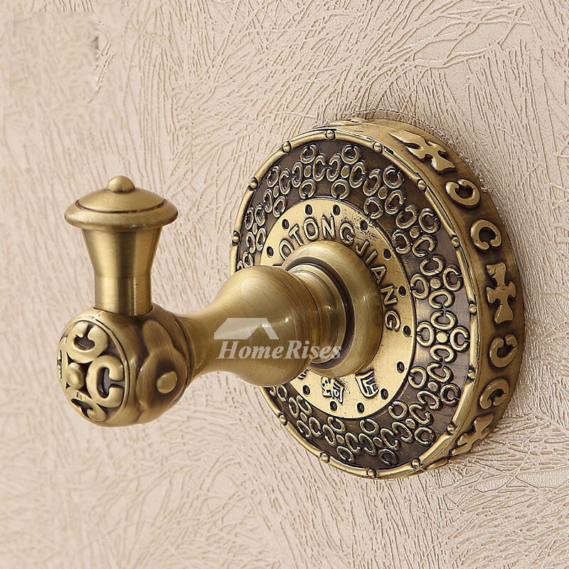 Best Wall Mount Antique Brass Robe Hook Bathroom Carved