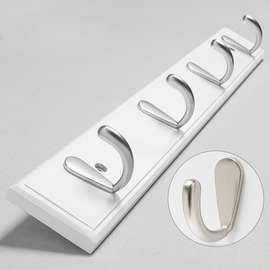 Bamboo White Painting Modern Bathroom Towel Hooks Wall Mount