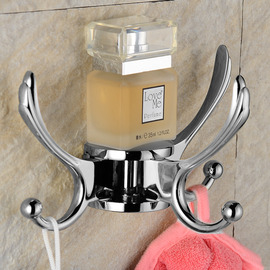 Modern Robe Hook Chrome Wall Mount Three Hooks