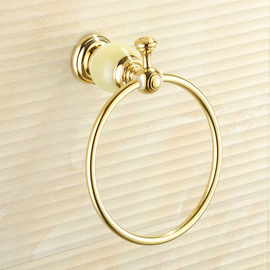 Towel Holder Ring Marble Pattern Wall Mount Gold/Rose Gold
