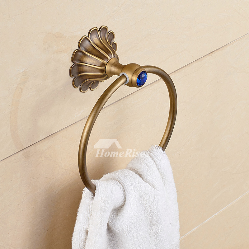 Smooth Circle Shaped Polished Brass Towel Ring Holder