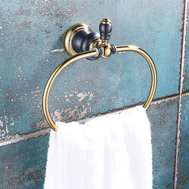Designer Wall Mounted Towel Ring Oval Shaped Polished Brass
