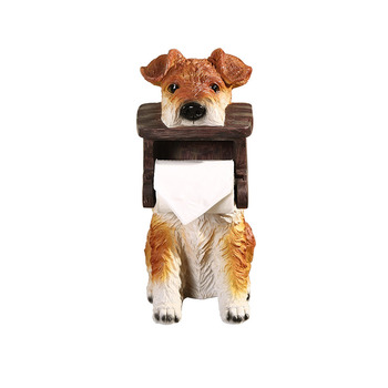 Animal Toilet Paper Holder Dog Shaped Carved Free Standing