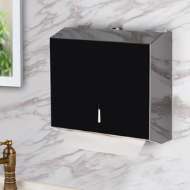 Black Toilet Paper Holder Stainless Steel No Drill/Wall Mount