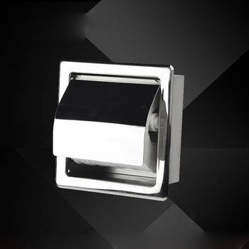 Modern Toilet Paper Holder Recessed Chrome/Brushed