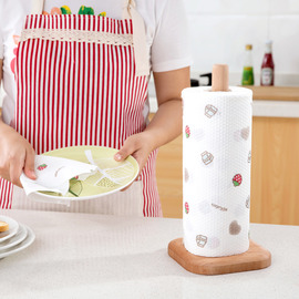 Free Standing Toilet Paper Holder Smooth Wooden Bathroom Kitchen