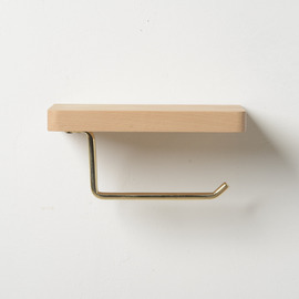 Wood Toilet Paper Holder Wall Mount Natural Single