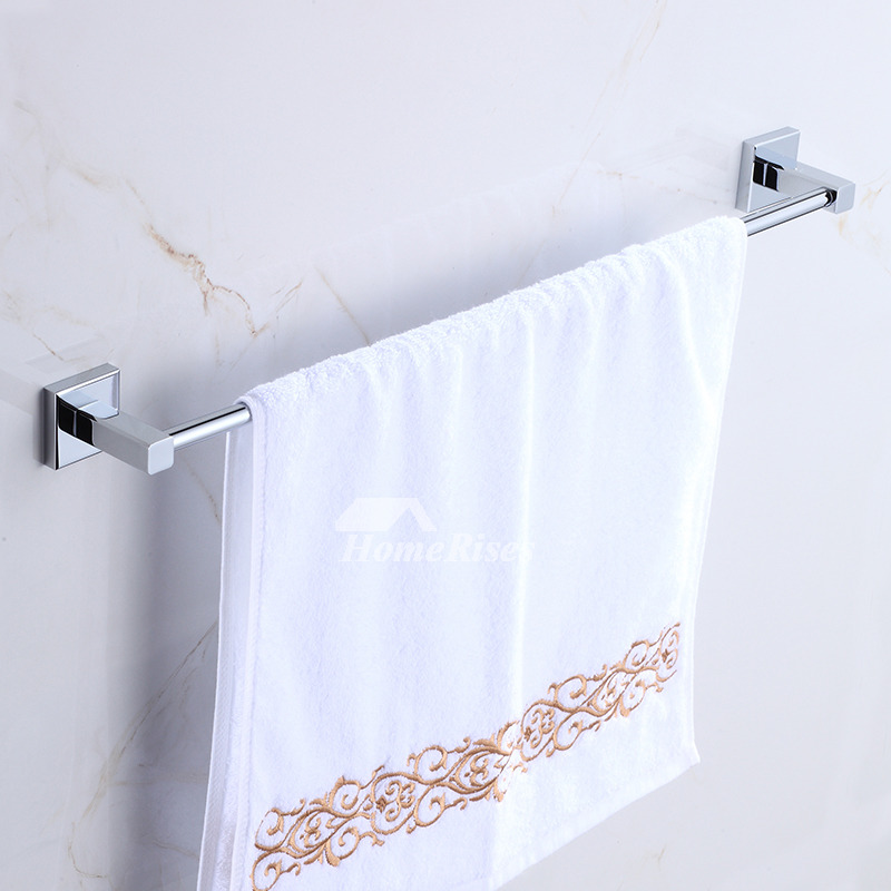 Solid Wall Mount Chrome Chrome Towel Bar Bathroom