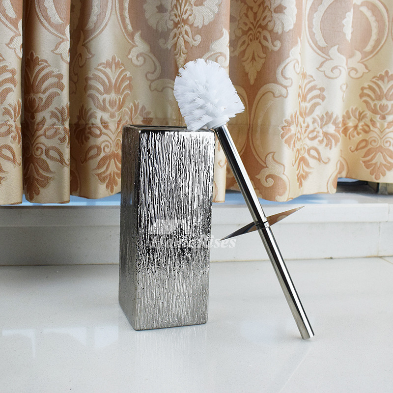 Unique Toilet Brush Holders Free Standing Brushed Ceramic