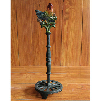 Vintage Carved Animal Toilet Paper Holder Stand Iron