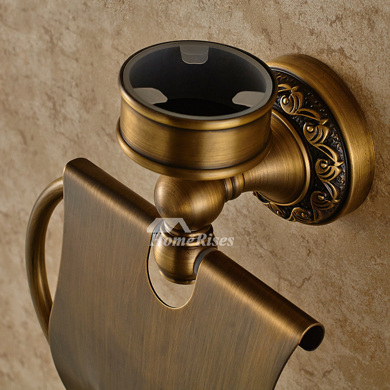 carved antique Brass Toilet Paper Holder with ashtray carved antique Brass Toilet Paper Holder with ashtray