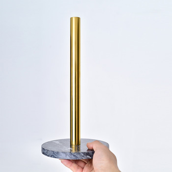 Kitchen Brass Marble Paper Towel Holder / Gold Tissue Holder Stand