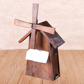 Designer House Shaped Teak Toilet Paper Holder Bathroom