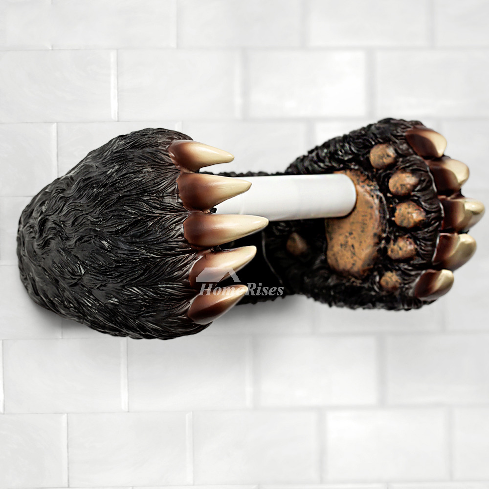 Bear Toilet Paper Holder Wall Mount Resin Creative