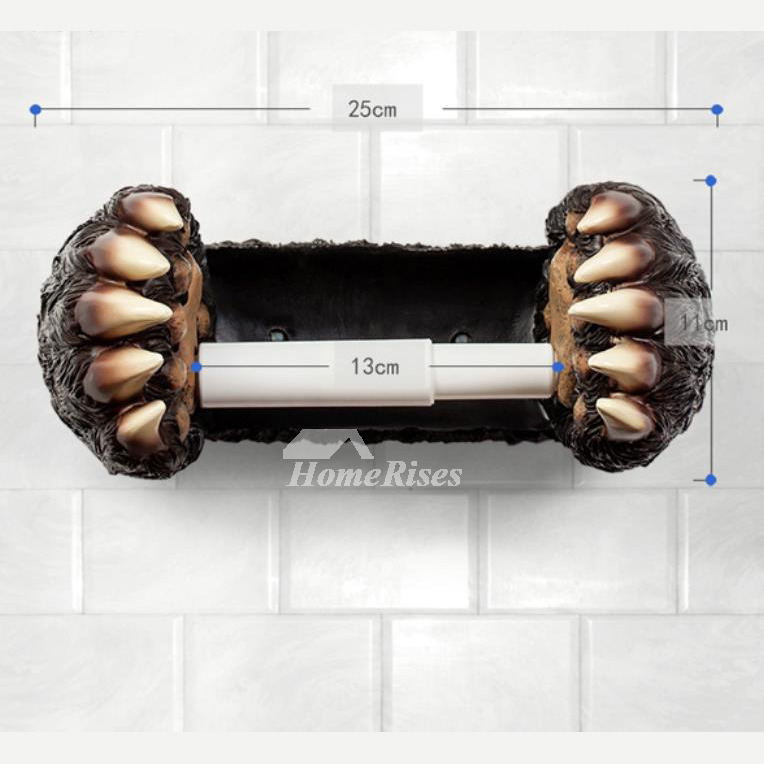 Bear Toilet Paper Holder Wall Mount Resin Creative