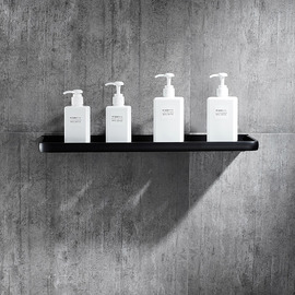 Vintage Wall Mount Single Panel Black Shelves For Bathroom