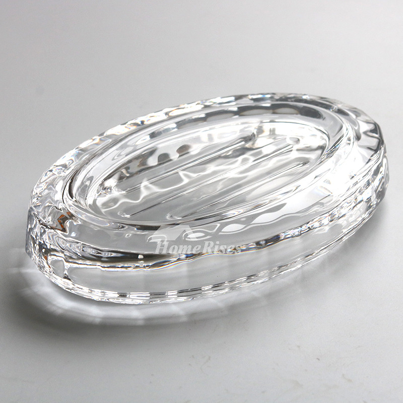 Glass Soap Dish Free Standing Oval/Rectangular Shaped