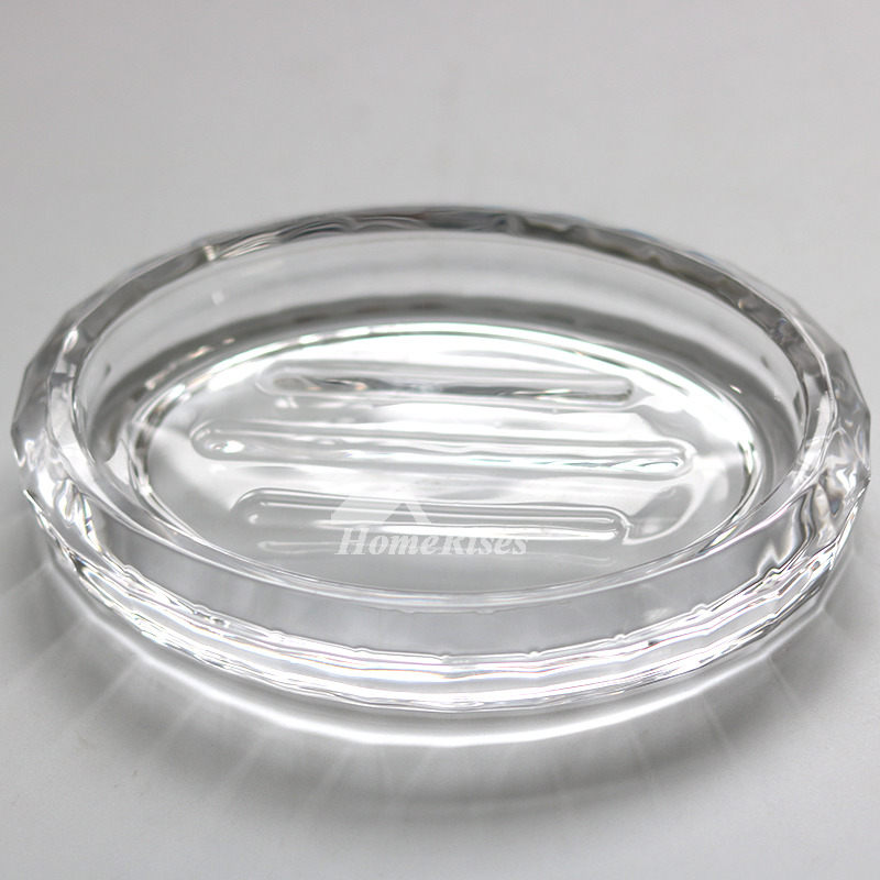 Glass Soap Dish Free Standing Oval/Rectangular Shaped