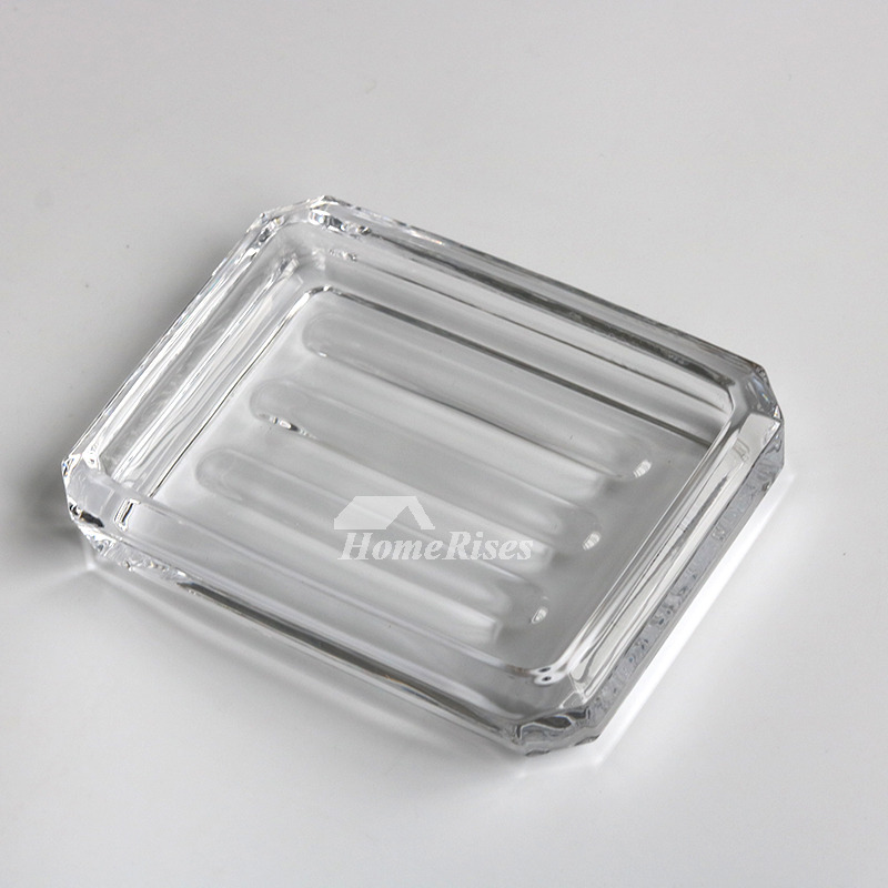 Glass Soap Dish Free Standing Oval/Rectangular Shaped