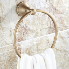 Vintage Circle Shaped Antique Brass Towel Ring Bathroom