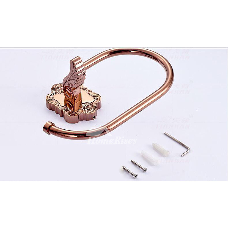 Hand Towel Holder Carved Rose Gold Wall Mount