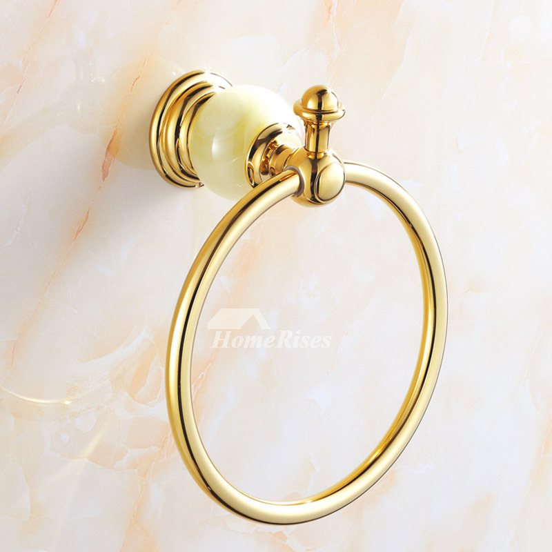 Best Polished Brass Round Shaped Gold Towel Ring Bathroom