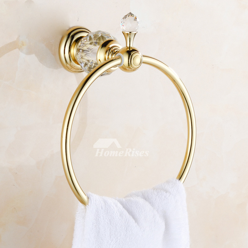 Best Polished Brass Round Shaped Gold Towel Ring Bathroom