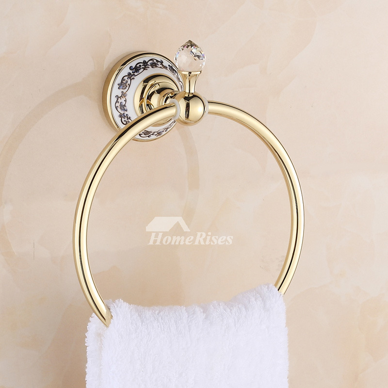 Best Polished Brass Round Shaped Gold Towel Ring Bathroom
