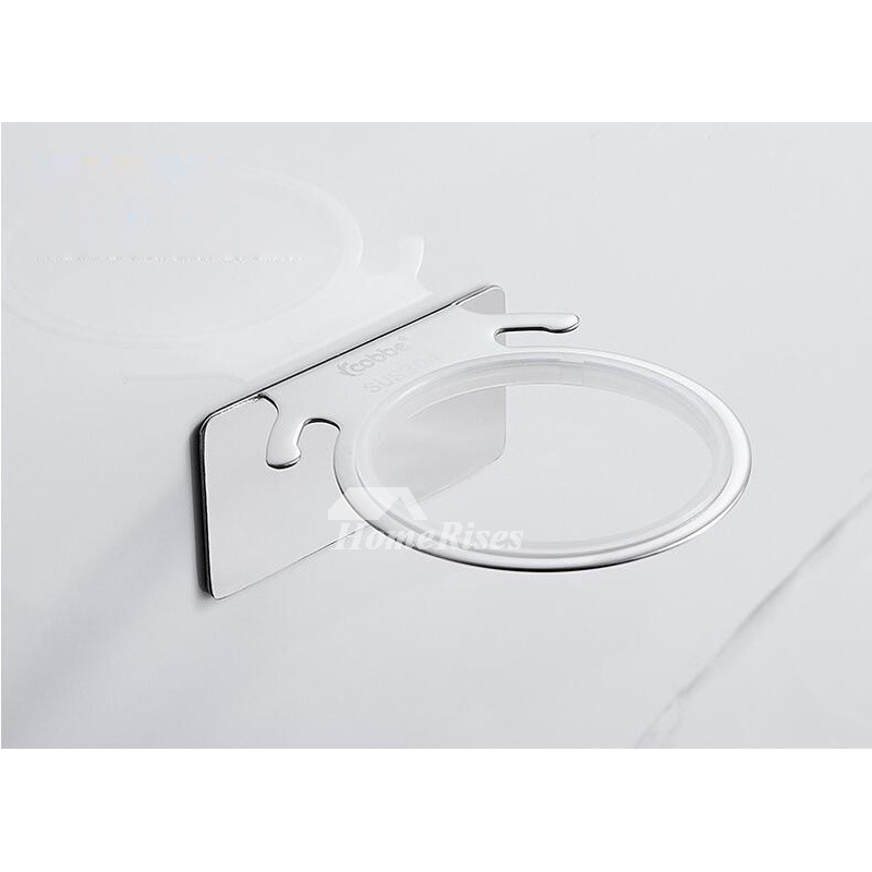 Modern 5Piece Stainless Steel Silver Bathroom Accessories Set