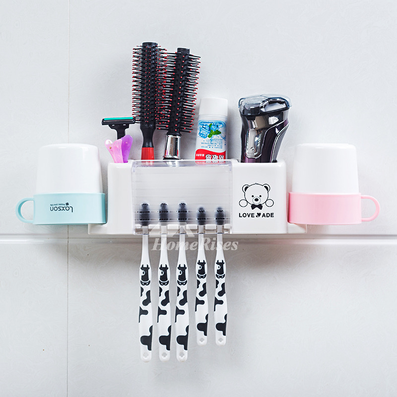 Cheap Suction Toothbrush Holder ABS Plastic Bathroom