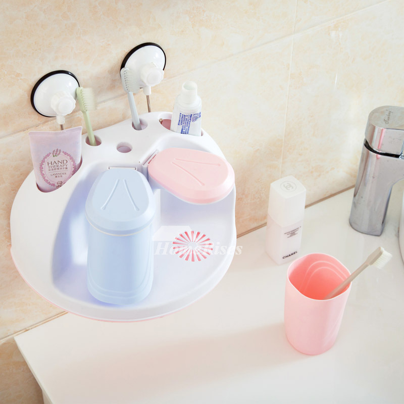 Bathroom Toothbrush Holder Suction Cup White