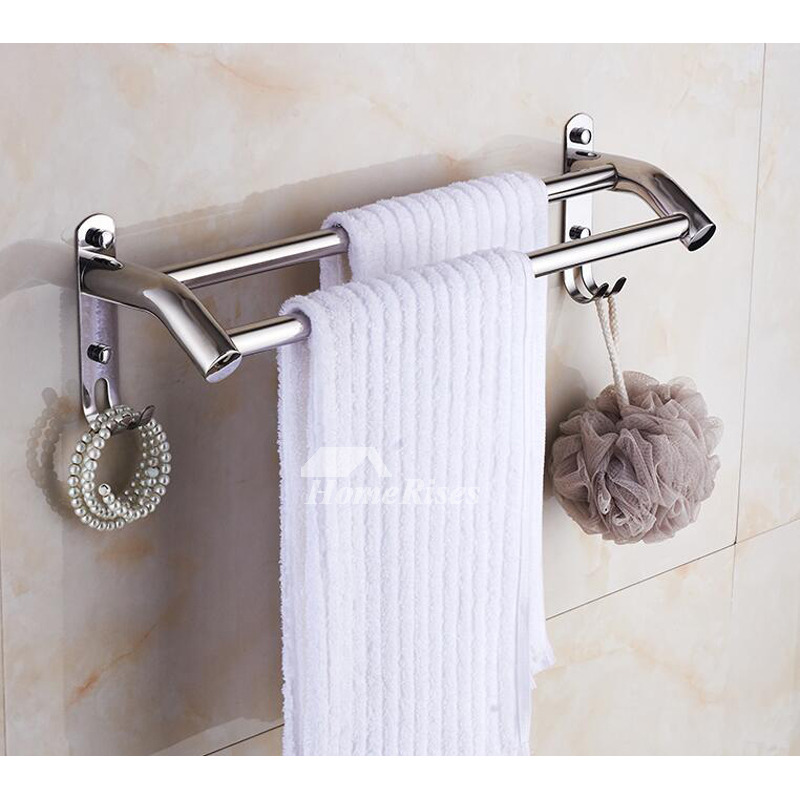 Dual Stainless Steel Shower Accessories Set Silver No Drill/Wall Mount