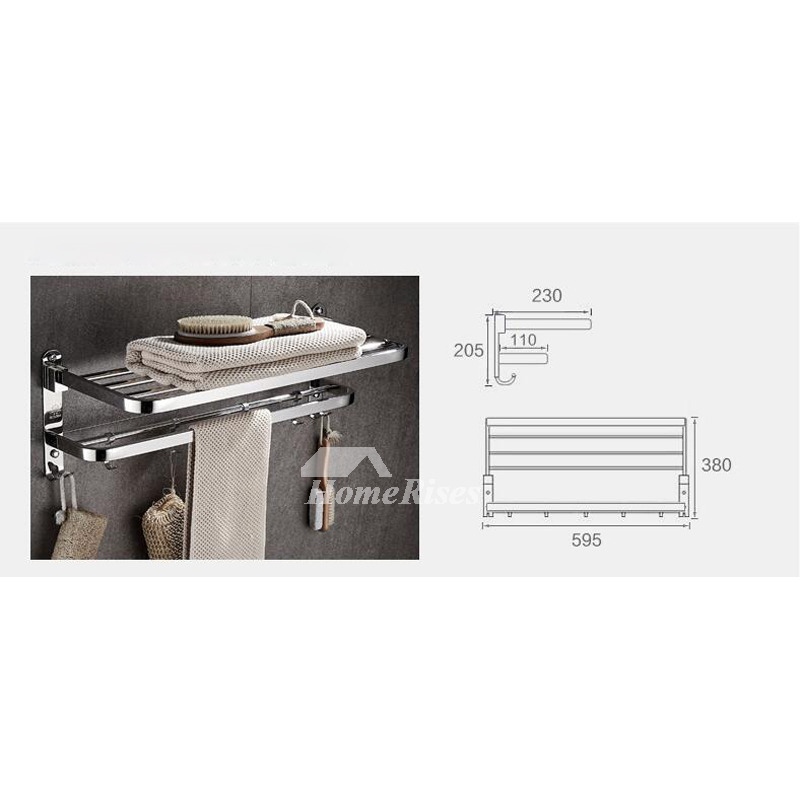 Dual No Drill/Wall Mount Polished Chrome Bathroom Accessories