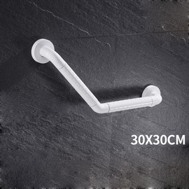 White Shower Grab Bars No Obstacle Stainless Steel