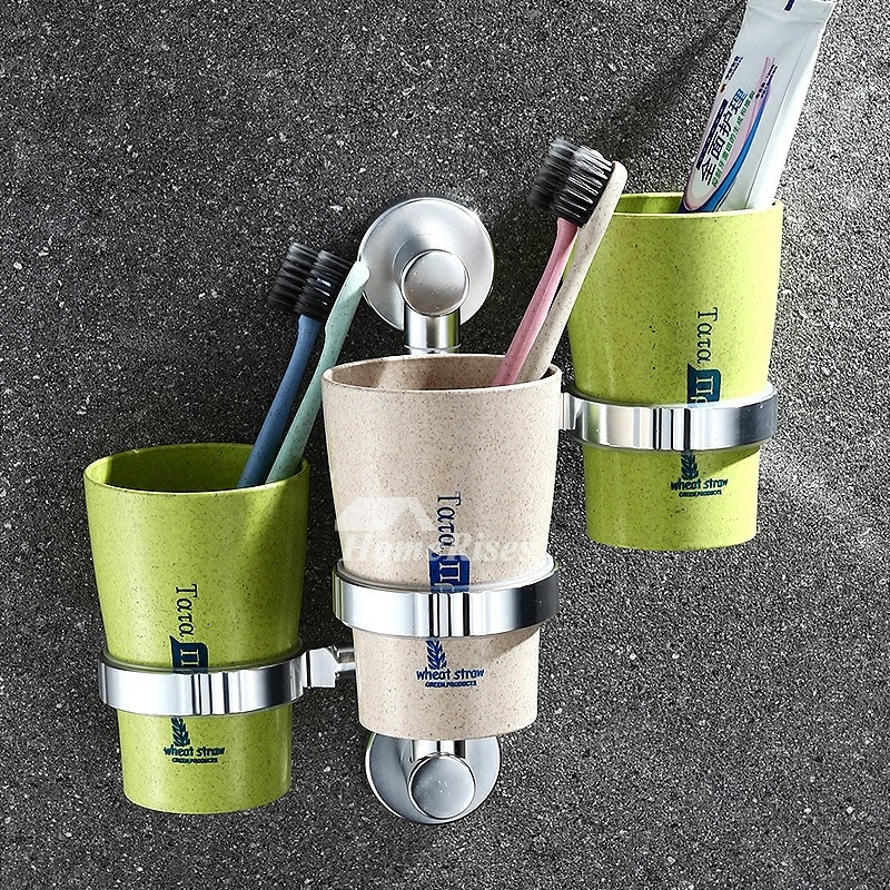 Designer 2 Cups No Drill/Wall Mount Bathroom Toothbrush Holder