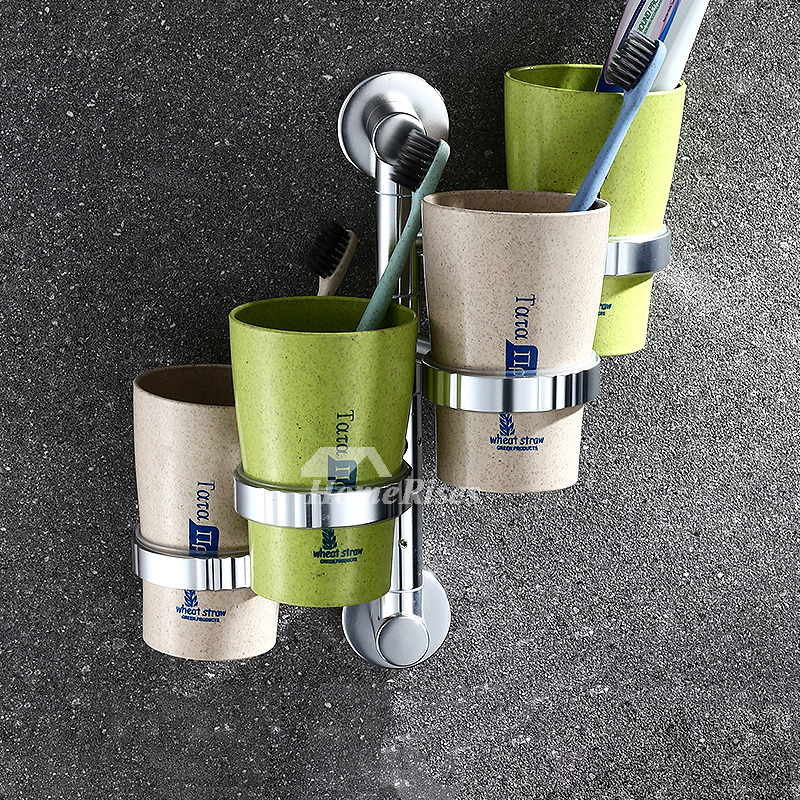 Designer 2 Cups No Drill/Wall Mount Bathroom Toothbrush Holder