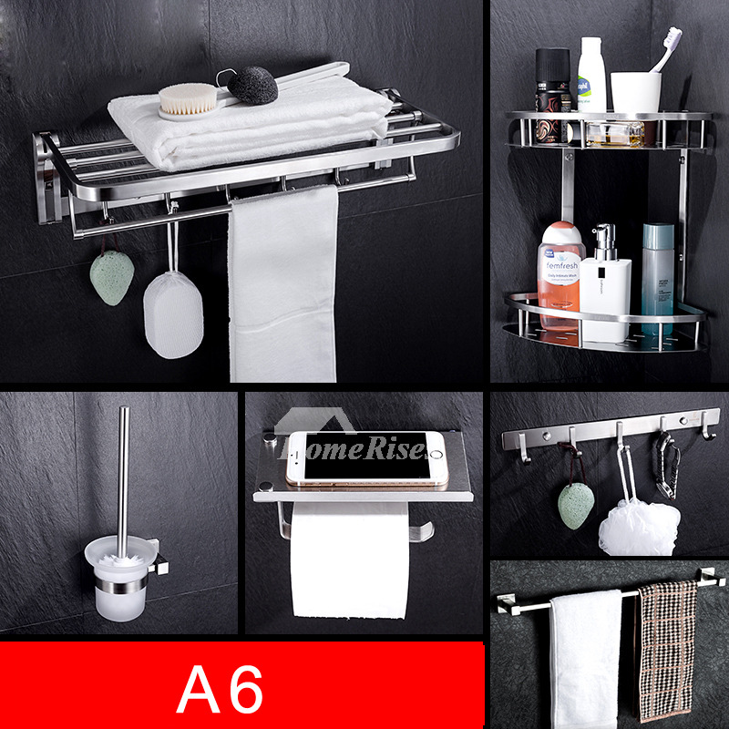 Stainless Steel Bathroom Accessories Set Chrome Wall Mount