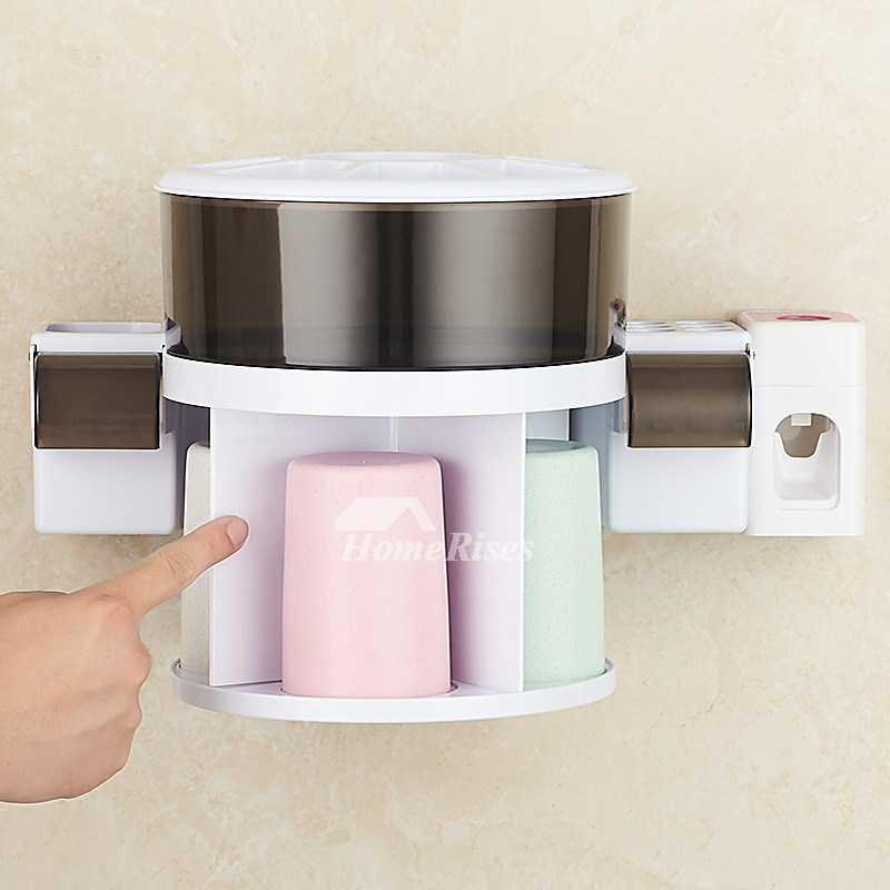 Brown Toothbrush Holder Suction Cup ABS Fiber PC