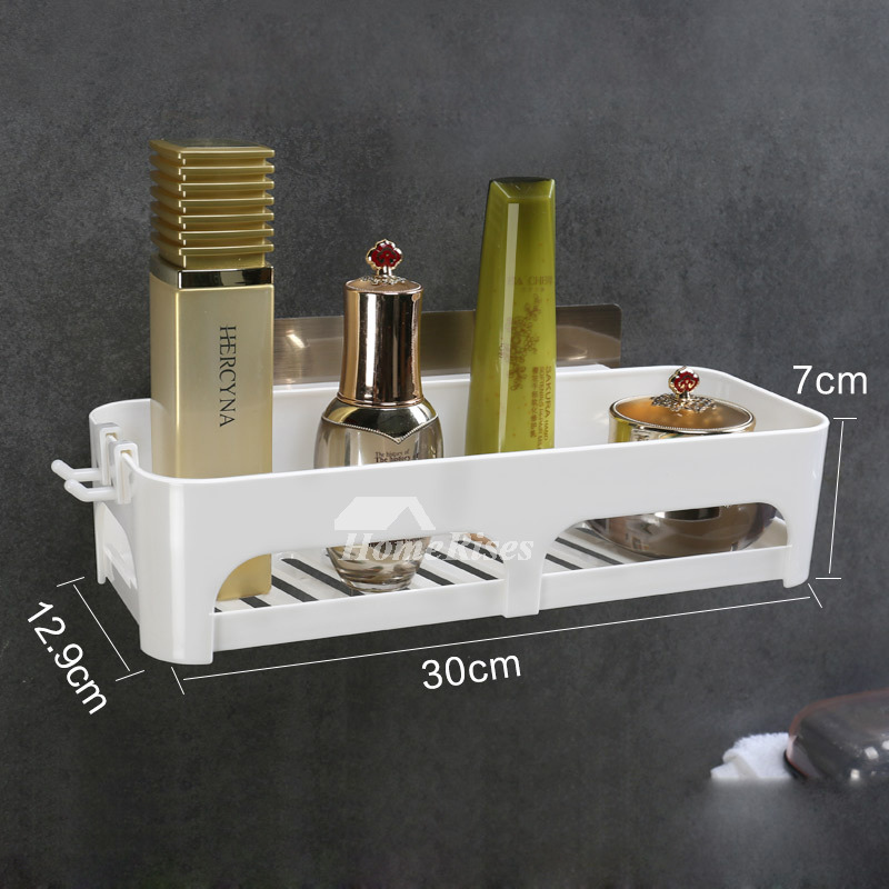 Designer Small Bathroom Shelf Suction Cup Metal ABS